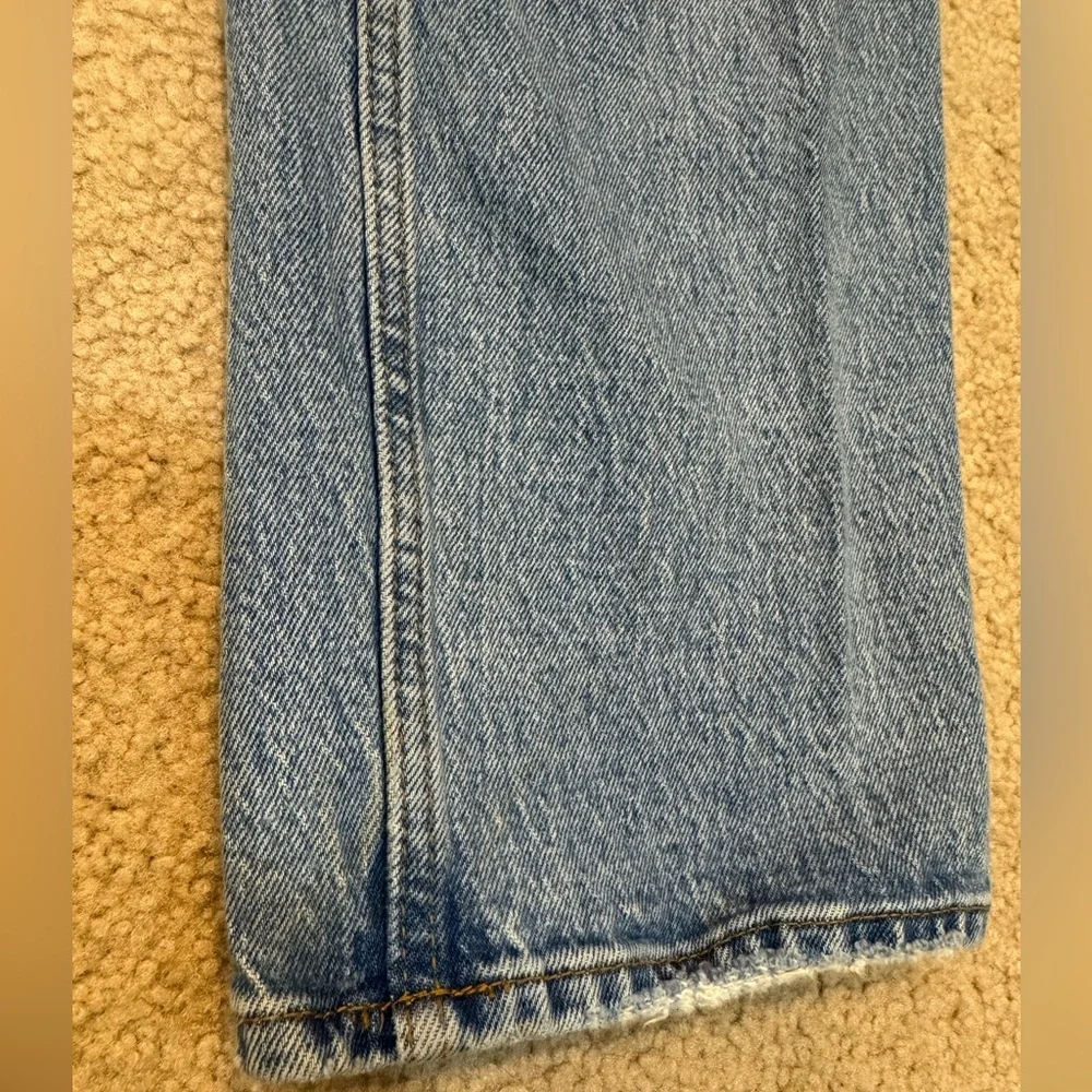 Abercrombie & Fitch The Dad High Rise Distressed Straight Leg Jeans 28/6R